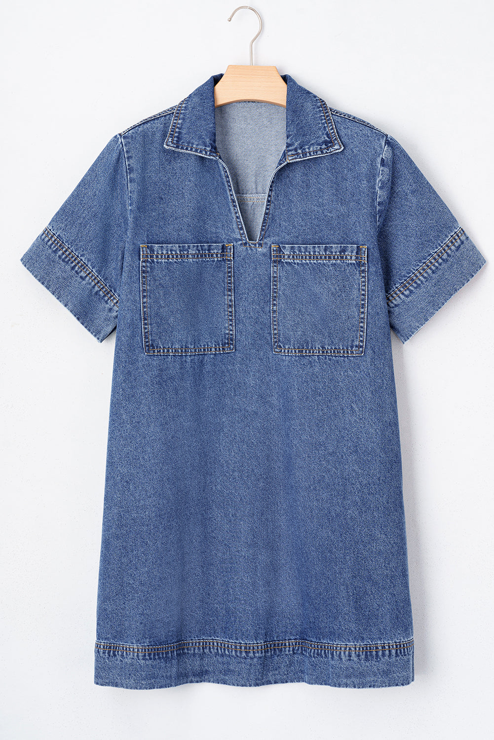 Collared Denim Mini Dress