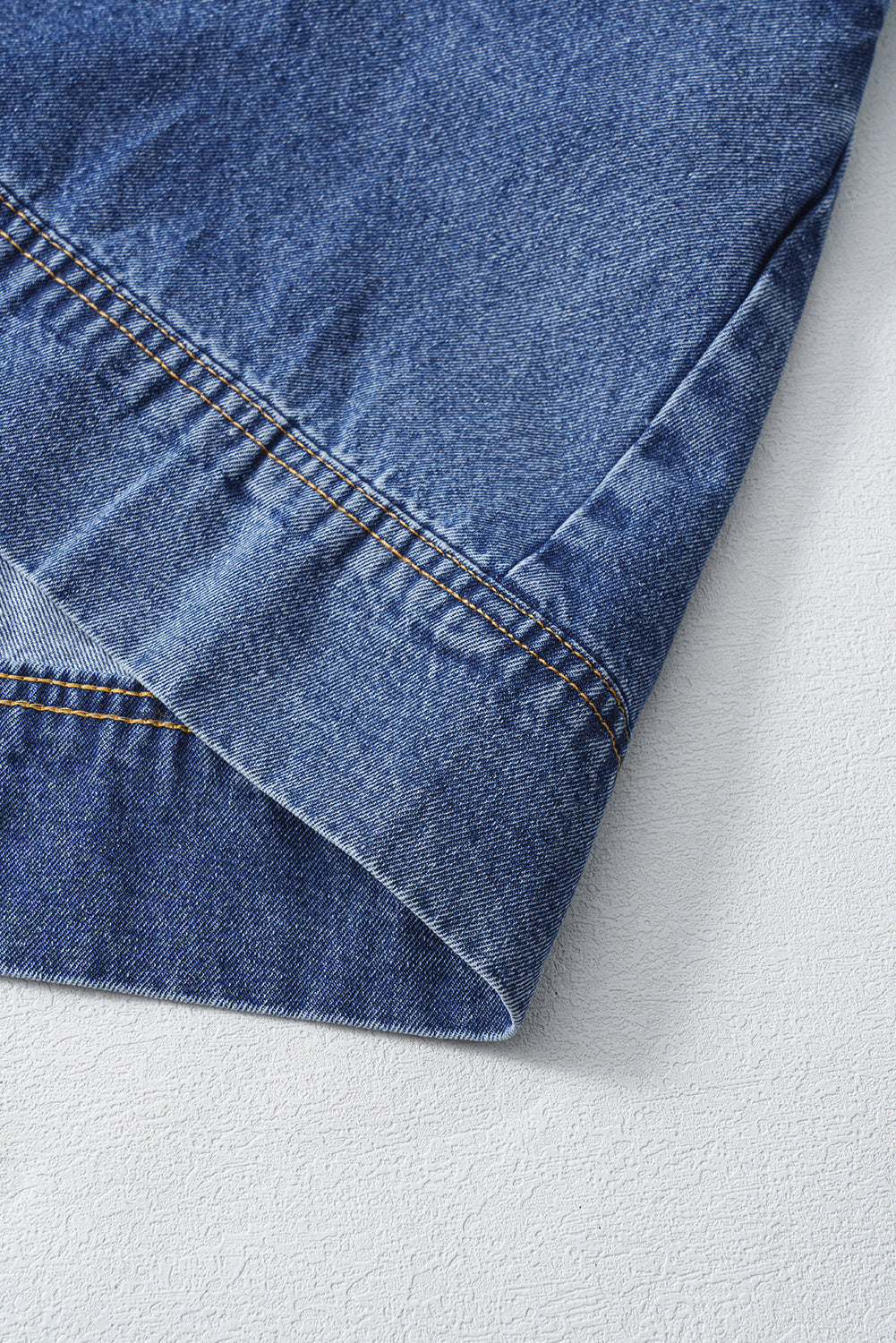 Collared Denim Mini Dress